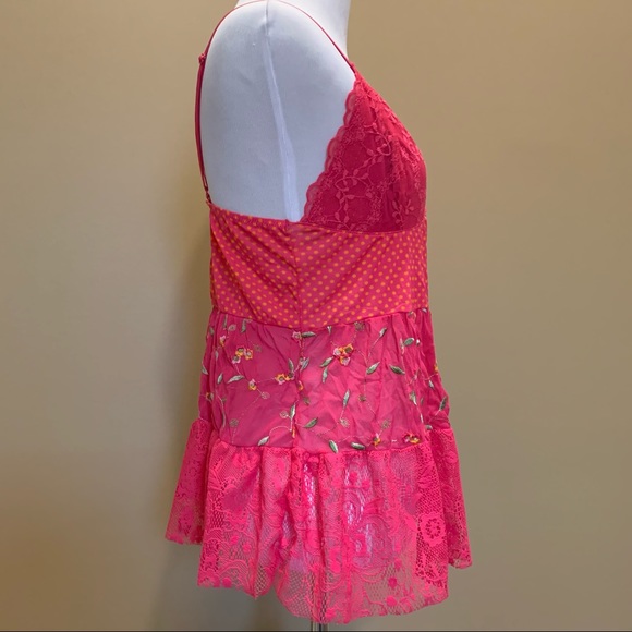 VS Vintage Floral Embroidered Babydoll Lingerie - Picture 8 of 11